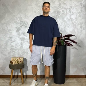 Pantaloncini Cargo Grigi in Felpa