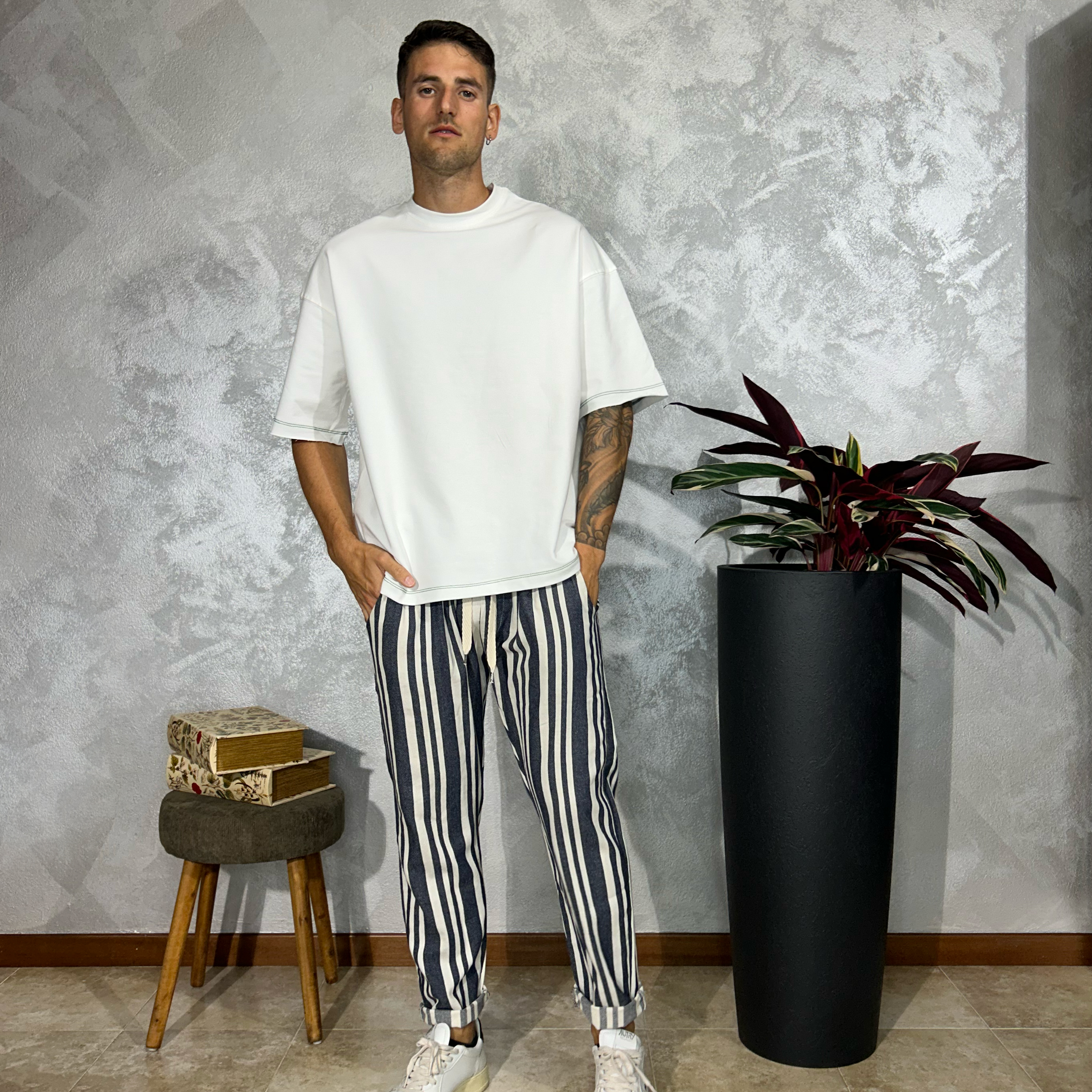 Pantaloni a Righe Verticali